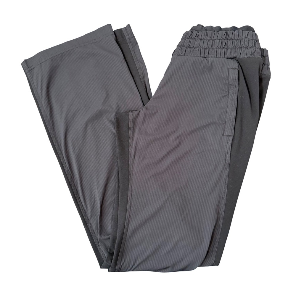 Lululemon Black Track Pants (4) Activewear Stretch Logo Athleisure Yoga Workout